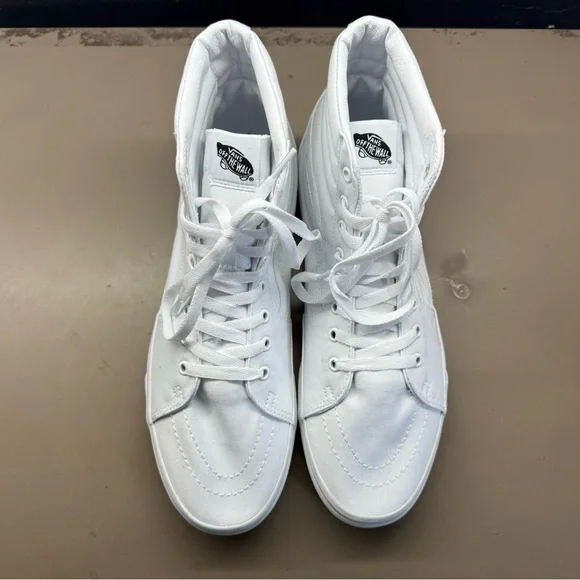 New without Box Men’s Vans Sk8-Hi True White White Canvas Sneakers Size Men 12. - Picture 3 of 9
